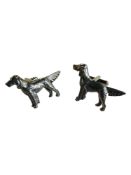 PAIR OF PEWTER SETTER DOG CUFF LINKS
