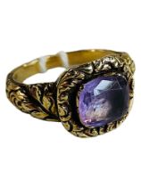 VICTORIAN GOLD TONE AMETHYST RING