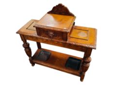 ANTIQUE OAK GOTHIC HALL STAND