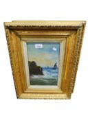 PAIR OF FRAMED ANTIQUE PAINTINGS - SAILING BOAT SCENES