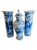 SET OF 3 ANTIQUE ORIENTAL VASES AND URNS ALL GOOD CONDITION