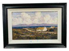 LARGE OIL ON BOARD - IRISH LANDSCAPE IN THE STYLE OF PAUL HENRY 59 X 37 CM