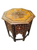 ANTIQUE ORIENTAL INLAID FOLDING TABLE - AS FOUND