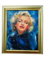 SIGNED OIL ON CANVAS - M.MONROE