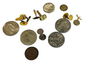 MIXED COINS & CUFFLINKS