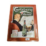 LARGE TIN CARLSBERG EMBOSSED SIGN