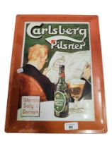 LARGE TIN CARLSBERG EMBOSSED SIGN