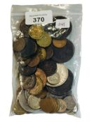 BAG OF SILVER COINS FROM 500 - 925 STANDARD