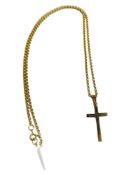 9 CARAT GOLD CROSS ON GOLD CHAIN