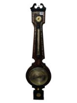 GEORGIAN INLAID BAROMETER BY B. PEDRONCINI OF SOUTHAMPTON