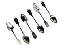 6 IRISH SILVER TEASPOONS CIRCA 115 GRAMS AND MAJORITY ARE VICTORIAN WITH 1 POSSIBLY GEORGIAN