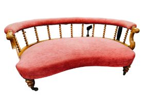 KIDNEY SHAPED PARLOUR COUCH WITH BARLEY TWIST BACK