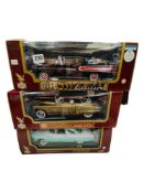 3 BOXED LARGER SCALE MODEL CARS