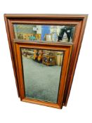 2 LARGE BEVELLED WALL MIRRORS