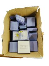 BOX OF MOSTLY SILVER BOXED ITEMS OF JEWELLERY