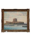 ANTIQUE OIL PAINTING OF CARRICKFERGUS CASTLE