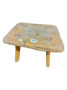ANTIQUE WOODEN HANDCRAFTED MILKING STOOL
