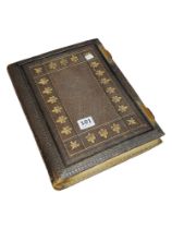 LARGE LEATHER BOUND ANTIQUE PHOTO ALBUM