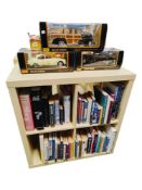 2 MODERN BOOKCASES TO CONTAIN A QUANTITY OF BOOKS, SOME LOCAL INTEREST