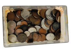 BOX OF COINS TO INCLUDE SOME WITH SILVER CONTENT