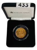 DOUBLE GOLD SOVEREIGN, 1887, 16 GRAMS - GOLDEN JUBILEE BOXED WITH CERTIFICATE