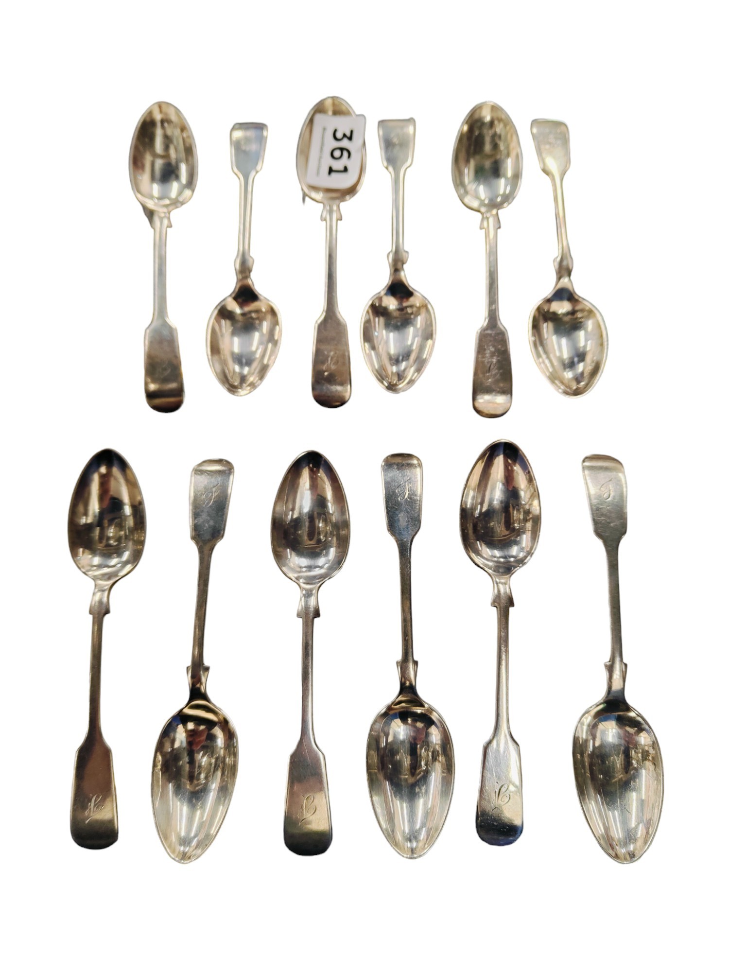 SET OF 12 ANTIQUE SILVER TEA SPOONS SHEFFIELD 1908/09 CIRCA 273 GRAMS BY JOH ROUND & SON LTD