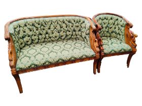 PARLOUR COUCH AND TUB CHAIR