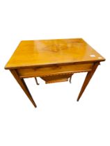 EDWARDIAN INLAID SEWING TABLE