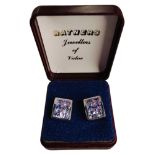 SILVER AMETHYST SET EARRINGS (BOXED)