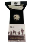 THE 100TH ANNIVERSARY OF THE BATTLE OF THE SOMME 2016 UK £5 SILVER PROOF COIN IN BOX WITH