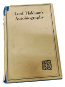BOOK - THE BILL PARKER COLLECTION - LORD HALDANE'S AUTOBIOGRAPHY - CARRIES BOOKPLATE OF WILLIAM