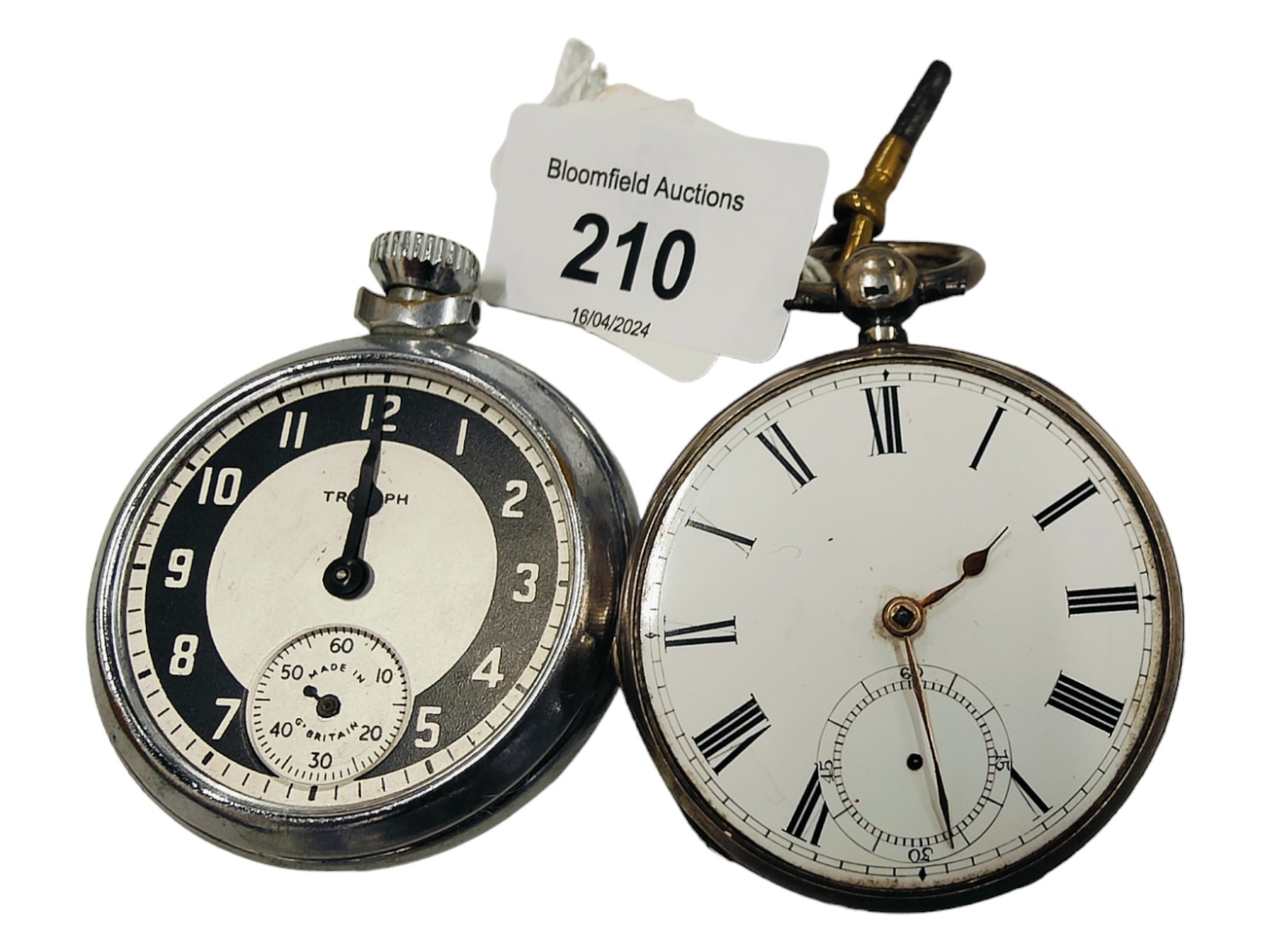 1 SILVER POCKET WATCH & 1 OTHER
