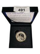 THE 1 OZ SILVER BOUDICA IN BOX WITH CERTIFICATE