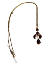 VICTORIAN 9 CARAT GOLD GARNET SET NECKLACE