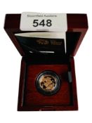 THE SOVEREIGN 2015 FIFTH PORTRAIT - FIRST EDITION GOLD PROOF COIN IN ORIGINAL BOX WITH