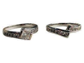 18 CARAT WHITE GOLD AND DIAMOND SET