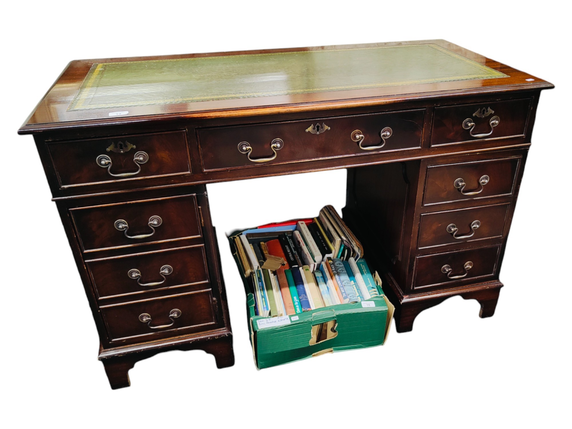 MAHOGANY TWIN PEDESTAL DESK