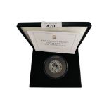 THE QUEENS BEASTS TWO OUNCE FINE SILVER COIN IN BOX WITH CERTIFICATE
