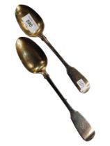 PAIR OF GORGIAN SILVER SERVING SPOONS