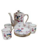 ANTIQUE ROYAL ALBERT HAND PAINTED COFFEE SET