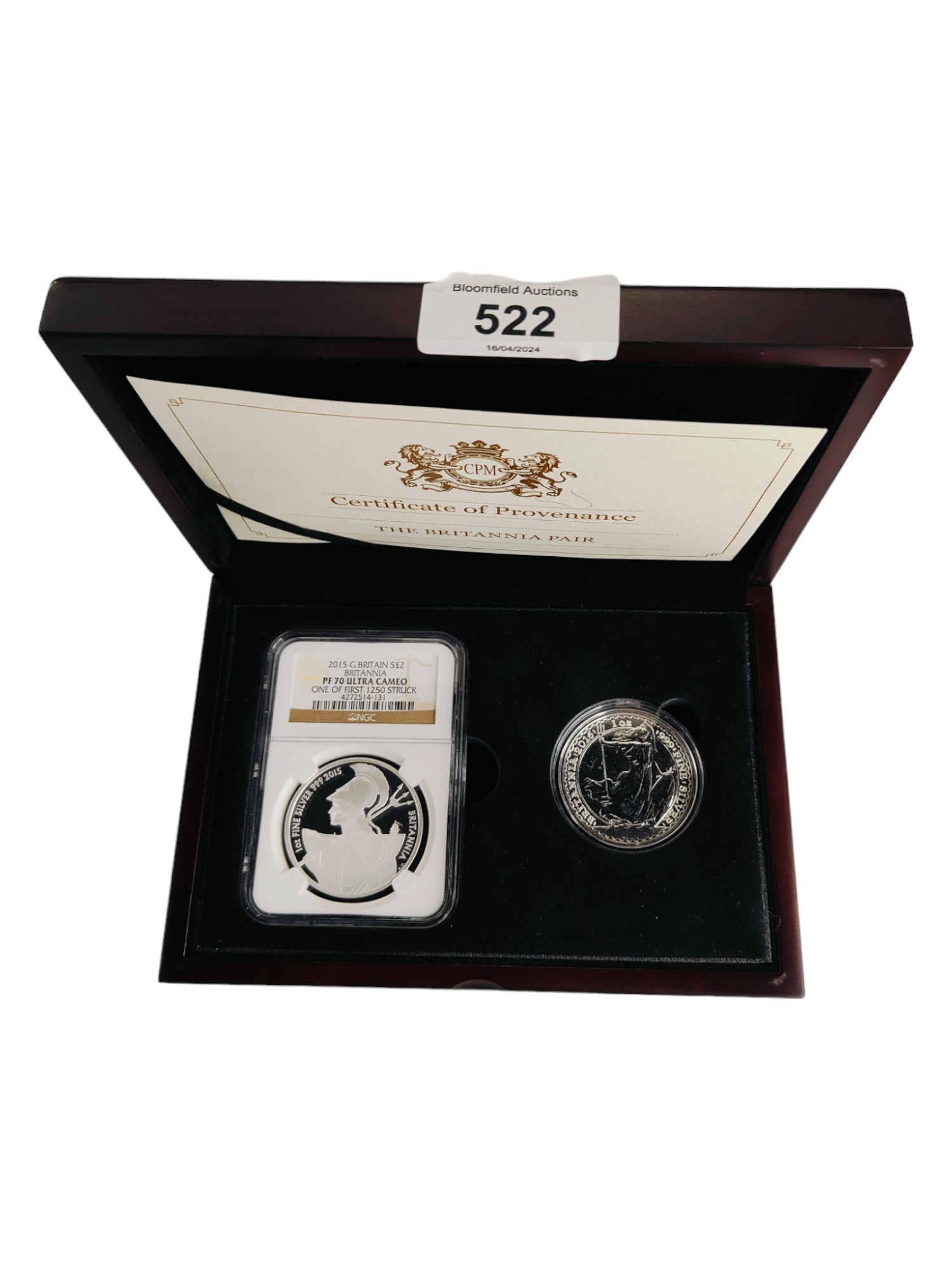 THE BRITANNIA PAIR 2015 SILVER PROOF BRITANNIA & 2016 SILVER BRITANNIA IN BOX WITH CERTIFICATE