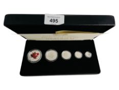 CANADA 2020 SILVER MAPLE LEAF FRACTIONAL 5 COIN SET IN BOX WITH CERTIFICATES