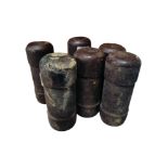 COLLECTION OF OLD RUBBER BATON ROUNDS