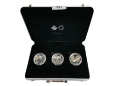 CASED 3 SILVER COINS TO COMPRISE 2016 $20 FINE SILVER COIN AIRCRAFT OF THE FIRST WORLD WAR CURTISS