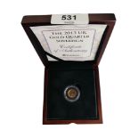 THE 2013 UK GOLD QUARTER SOVEREIGN WITH CERTIFICATE & ORIGINAL BOX