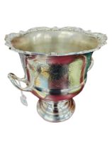 LARGE SILVER PLATE CHAMPAGNE/WINE COOLER