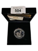 2017 50TH ANNIVERSARY KRUGERRAND 1OZ SILVER PROOF COIN IN BOX WITH CERTIFICATES