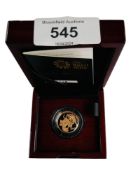 THE SOVEREIGN 2015 GOLD PROOF COIN WITH CERTIFICATES IN ORIGINAL BOX & SLEEVE
