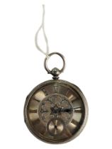 SILVER OPEN FACED POCKET WATCH