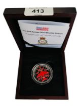 THE RED ARROWS 2017 DISPLAY SEASON OFFICIAL SILVER 1 OZ PROOF COMMEMORATIVE COIN IN BOX WITH